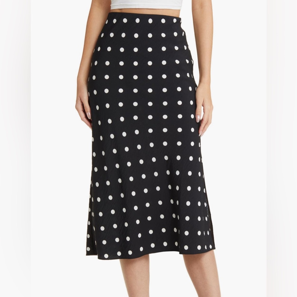 Madewell Layton Midi Polka Dot Slip Skirt Size 2